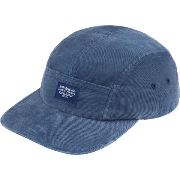 Supreme Corduroy Pocket Camp Cap - Blue (front)