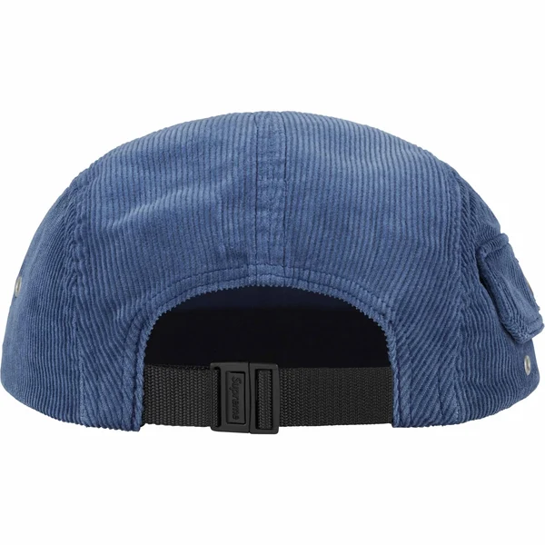 Supreme Corduroy Pocket Camp Cap - Blue (front)