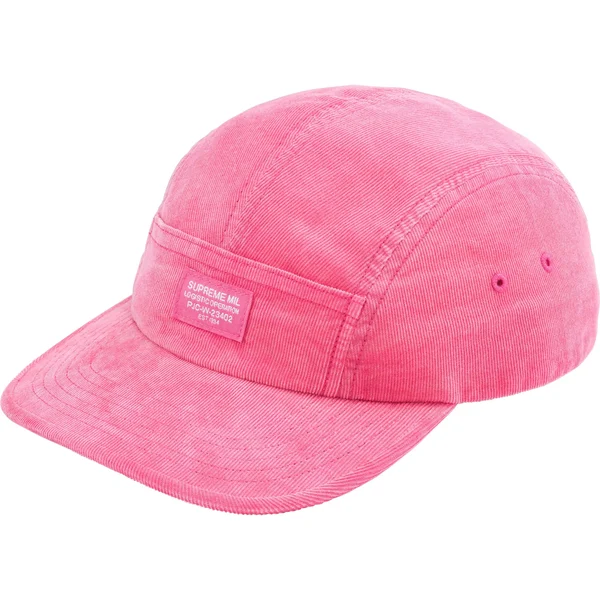 Supreme Corduroy Pocket Camp Cap - Pink (front)