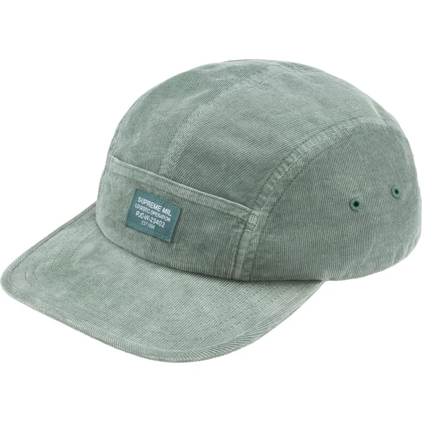 Supreme Corduroy Pocket Camp Cap - Work Teal (front)