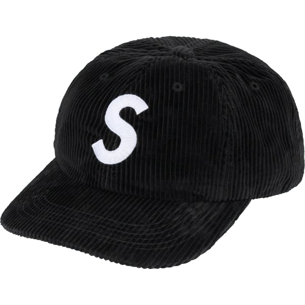 Supreme Corduroy S Logo 6-Panel - Black (front)