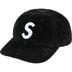 Supreme Corduroy S Logo 6-Panel - Black (front)