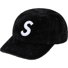 Supreme Corduroy S Logo 6-Panel Black