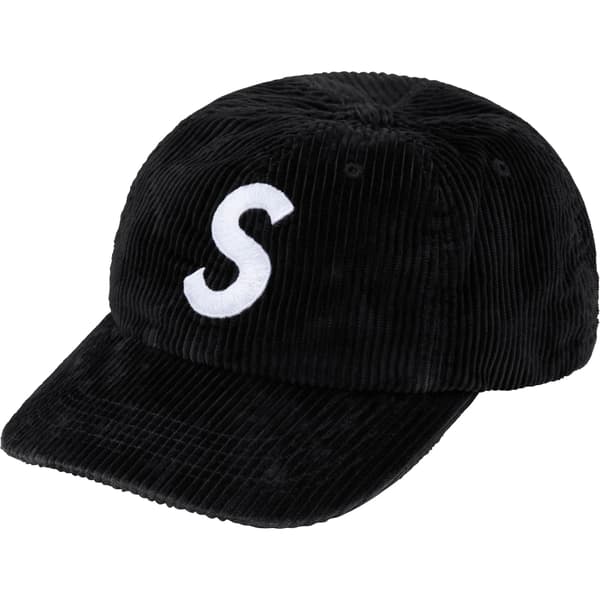 Supreme Corduroy S Logo 6-Panel - Black (front)
