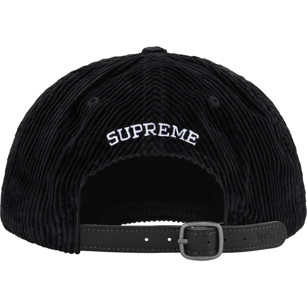Supreme Corduroy S Logo 6-Panel - Black (front)
