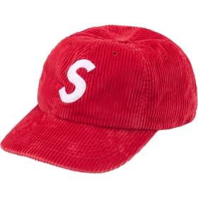 Supreme Corduroy S Logo 6-Panel Bright Red