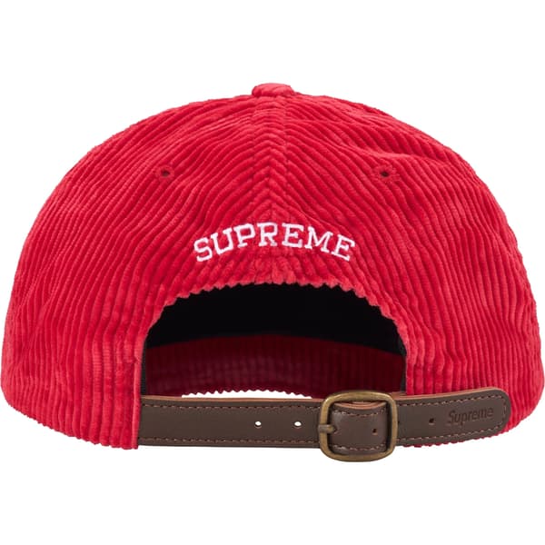 Supreme Corduroy S Logo 6-Panel - Bright Red (front)