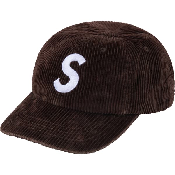 Supreme Corduroy S Logo 6-Panel - Dark Brown (front)