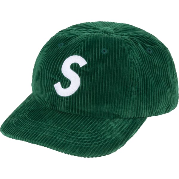 Supreme Corduroy S Logo 6-Panel - Green (front)