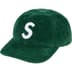 Supreme Corduroy S Logo 6-Panel - Green (front)