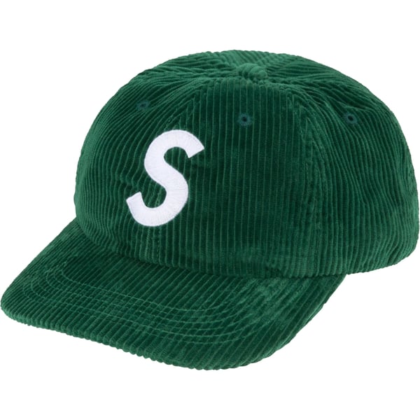 Supreme Corduroy S Logo 6-Panel - Green (front)