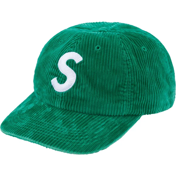 Supreme Corduroy S Logo 6-Panel - Green (front)