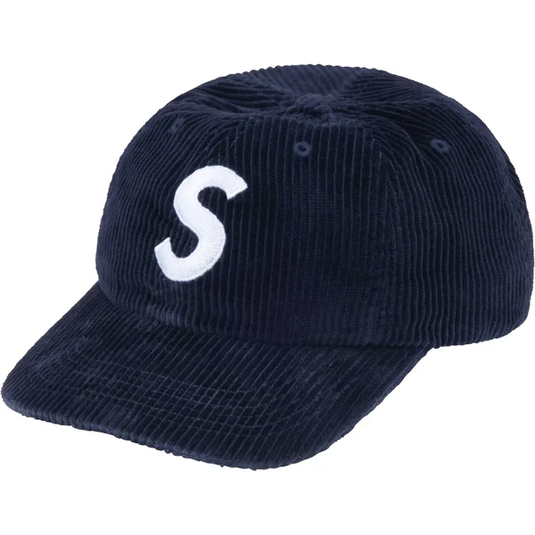 Supreme Corduroy S Logo 6-Panel - Navy (front)