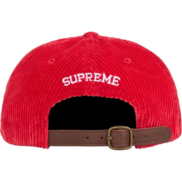 Supreme Corduroy S Logo 6-Panel - Red (front)