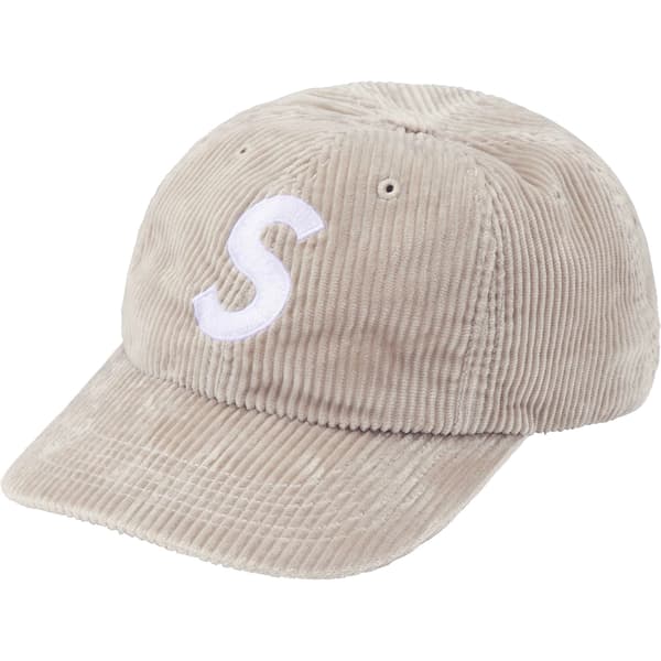 Supreme Corduroy S Logo 6-Panel - Stone (front)