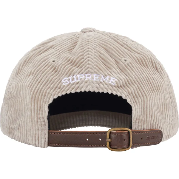 Supreme Corduroy S Logo 6-Panel - Stone (front)