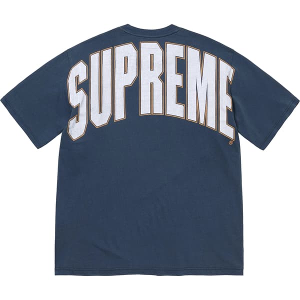 Supreme Cracked Back Arc S/S Top - Navy (front)