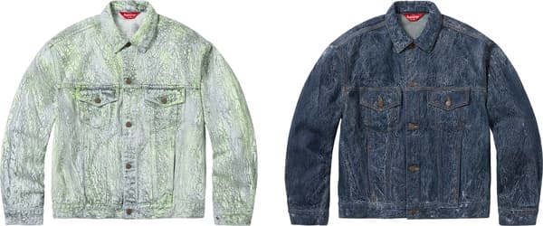 Supreme Crackle Denim Trucker Jacket - Product Image