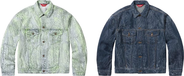 Supreme Crackle Denim Trucker Jacket - Product Image