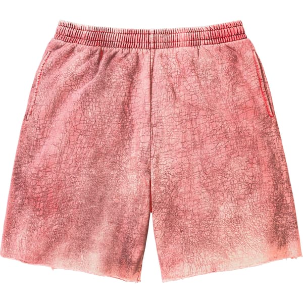 Supreme Crackle Sweatshort - Red (front)