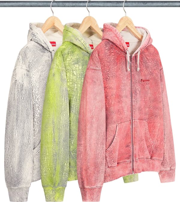 Supreme Crackle Zip Up Hooded Sweatshirt - Product Image
