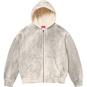 Supreme Crackle Zip Up Hooded Sweatshirt Natural