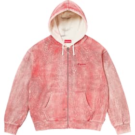 Supreme Crackle Zip Up Hooded Sweatshirt Red
