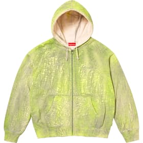 Supreme Crackle Zip Up Hooded Sweatshirt Yellow