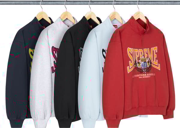 Supreme Crest Appliqué Half Zip Pullover - Product Image