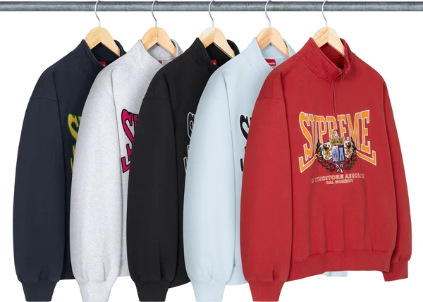 Supreme Crest Appliqué Half Zip Pullover - Product Image