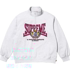 Supreme Crest Appliqué Half Zip Pullover Ash Grey