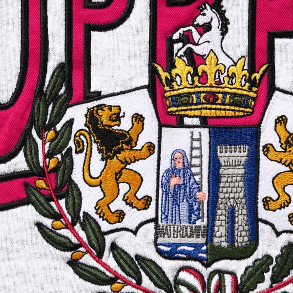 Supreme Crest Appliqué Half Zip Pullover - Ash Grey (front)