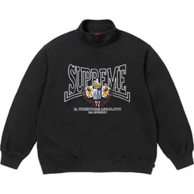 Supreme Crest Appliqué Half Zip Pullover Black