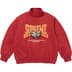 Supreme Crest Appliqué Half Zip Pullover - Dark Red (front)