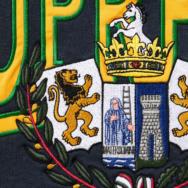 Supreme Crest Appliqué Half Zip Pullover - Navy (front)