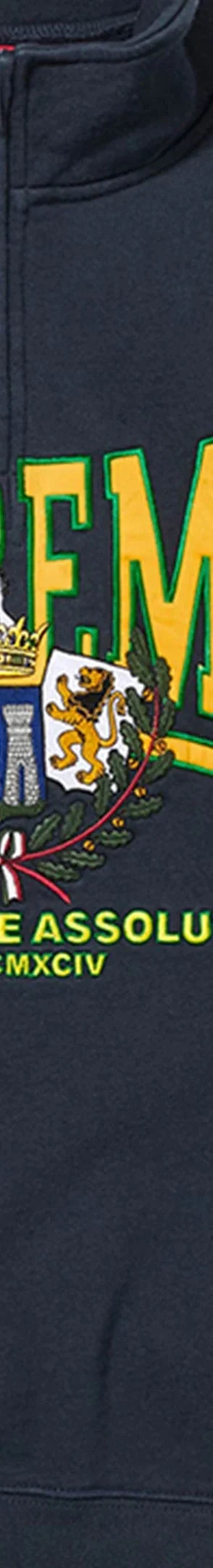 Supreme Crest Appliqué Half Zip Pullover - Navy (front)