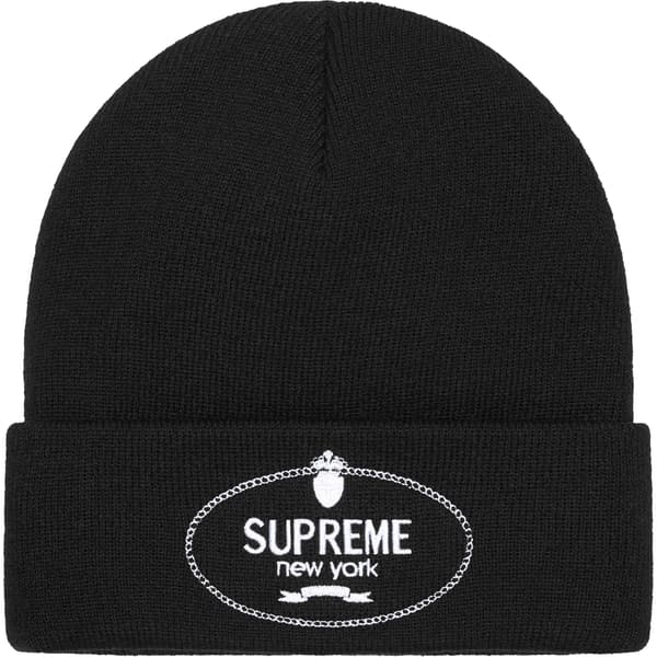 Supreme Crest Beanie - Black (front)
