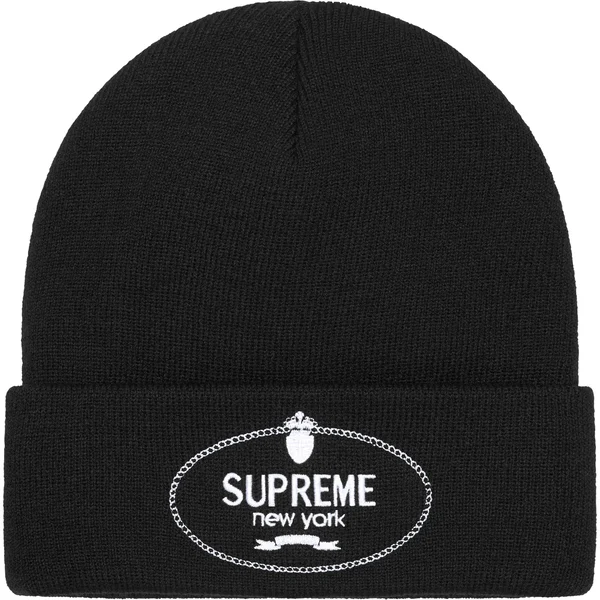 Supreme Crest Beanie - Black (front)