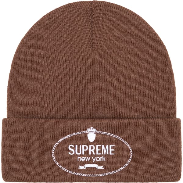 Supreme Crest Beanie - Brown (front)