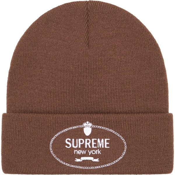 Supreme Crest Beanie - Brown (front)