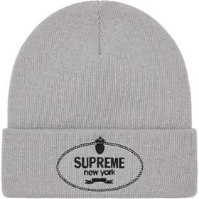 Supreme Crest Beanie Grey
