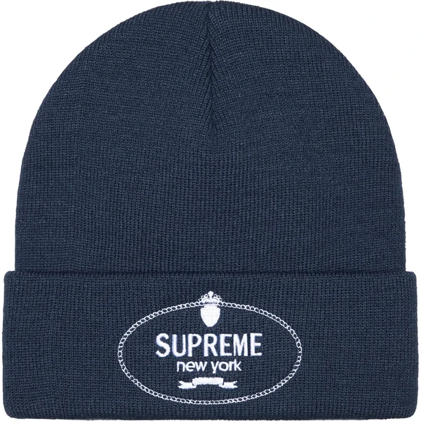 Supreme Crest Beanie - Navy (front)