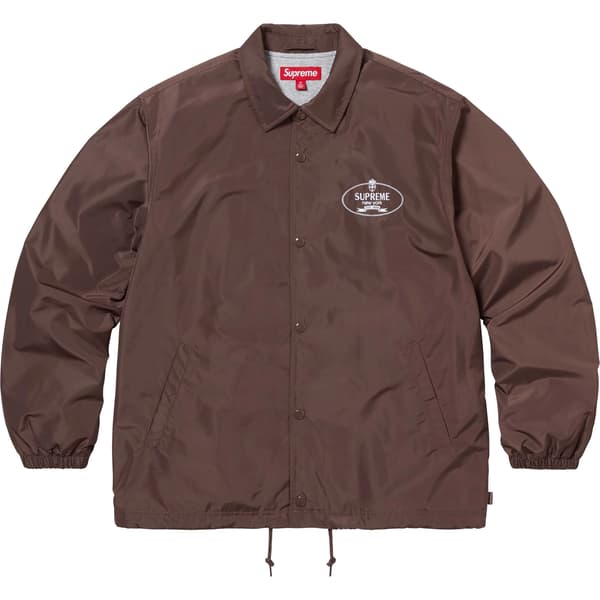 Supreme Crest Coaches Jacket - Brown (front)