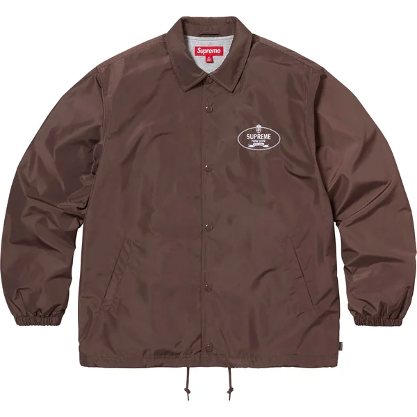 Supreme Crest Coaches Jacket - Brown (front)