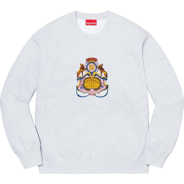 Supreme Crest Crewneck - Ash Grey (front)