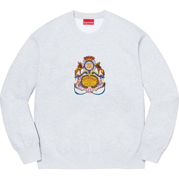 Supreme Crest Crewneck - Ash Grey (front)