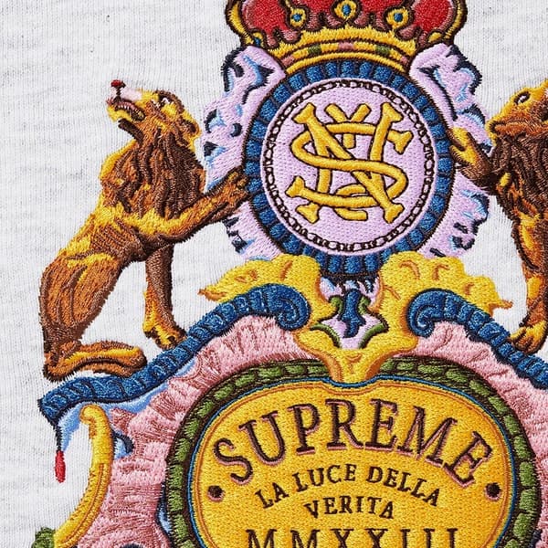 Supreme Crest Crewneck - Ash Grey (front)