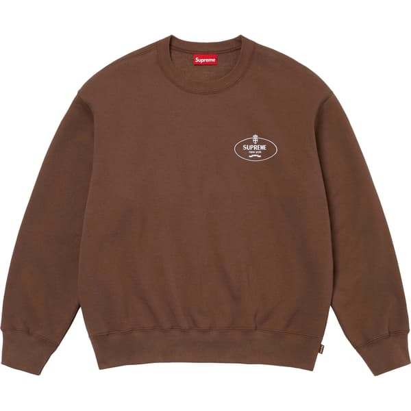 Supreme Crest Crewneck - Brown (front)