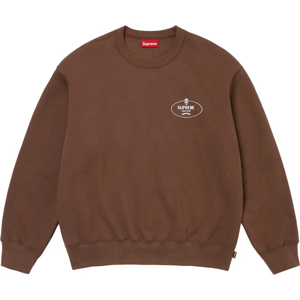 Supreme Crest Crewneck - Brown (front)