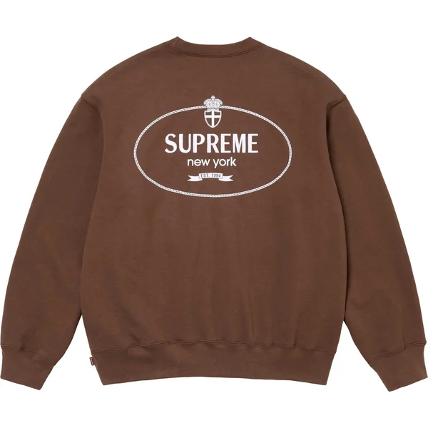 Supreme Crest Crewneck - Brown (front)